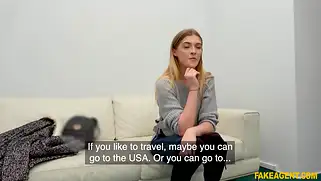 Порно кастинг от первого лица начинается с глубокого минета.