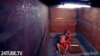 Худенькую брюнетку жёстко трахают сзади и жёстко долбят.