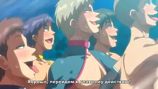 Крутой хентай секс на публике с горячими крошками