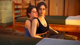 Сучки из Resident Evil трахаются гигантским членом, получая оргазмы мощные