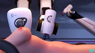 Немецкая секси доктор крошка из Overwatch кончает от секс машины с хуями