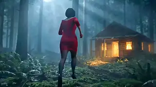 Секс пародия на Resident Evil — секси азиатка Ада Вонг в красном платье ебется