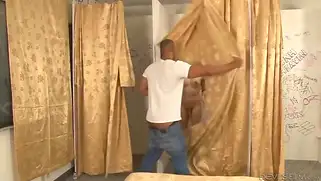 Шимейл сосет член через дырку, а потом его трахают в задницу